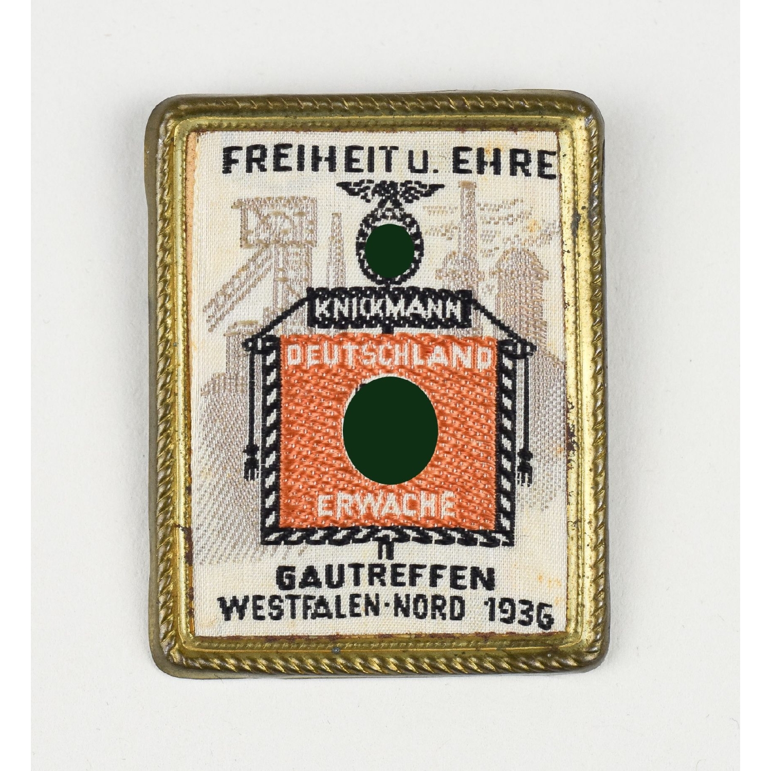 Abzeichen NSDAP "Gautreffen Freiheit u. Ehre Westfalen Nord 1936" Gelsenkirchen