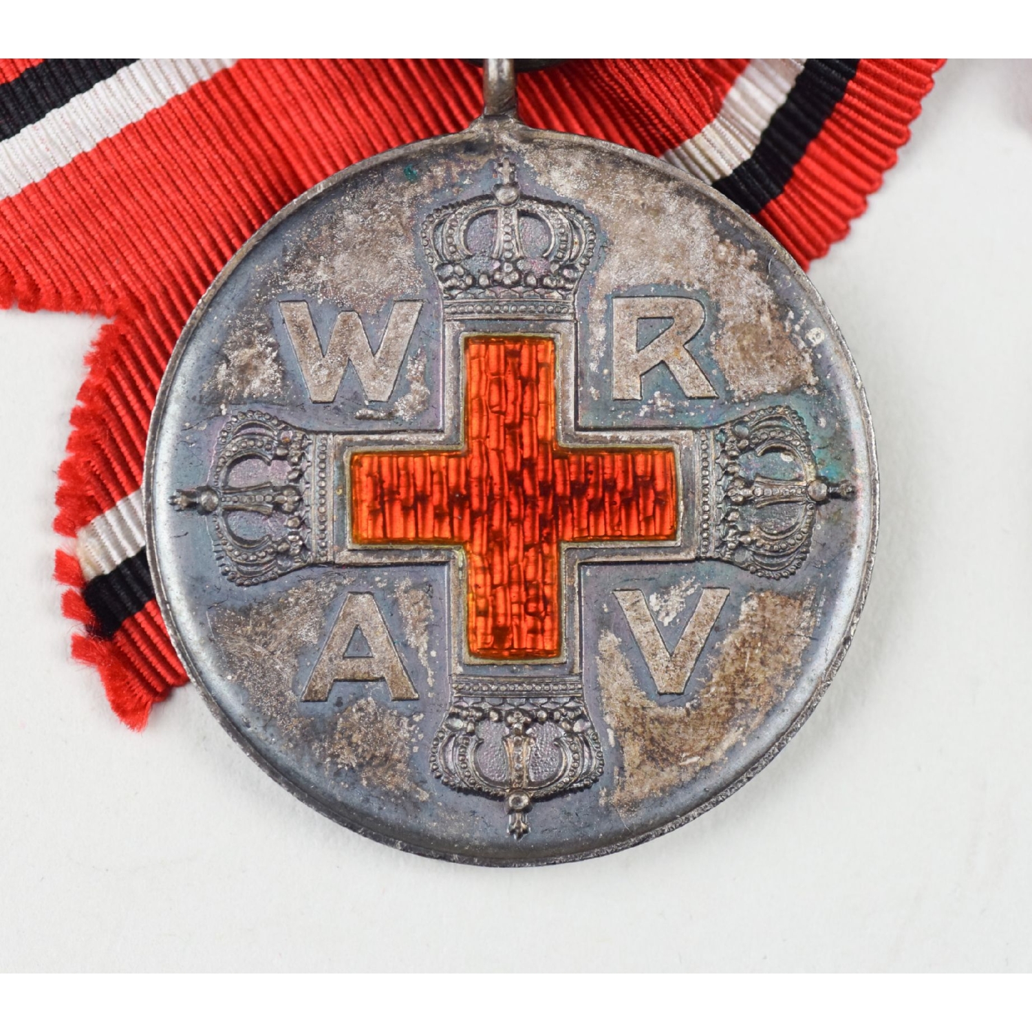 Preußen 2er Schleife Rote Kreuz Medaille 2. und 3.Klasse 1898