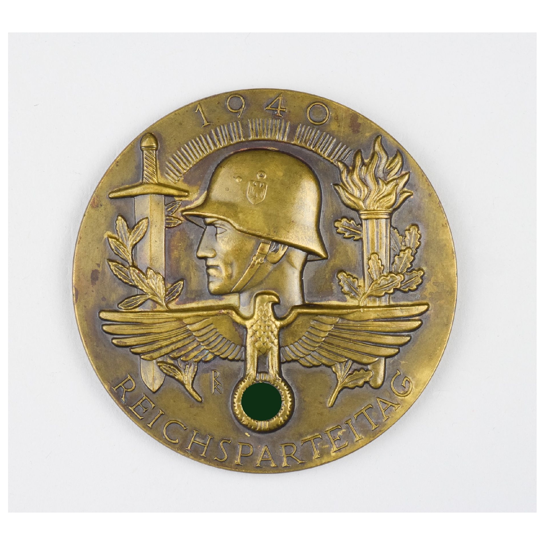 Große Bronze Medaille "Reichsparteitag 1940" Herst. Deschler München Richard Klein