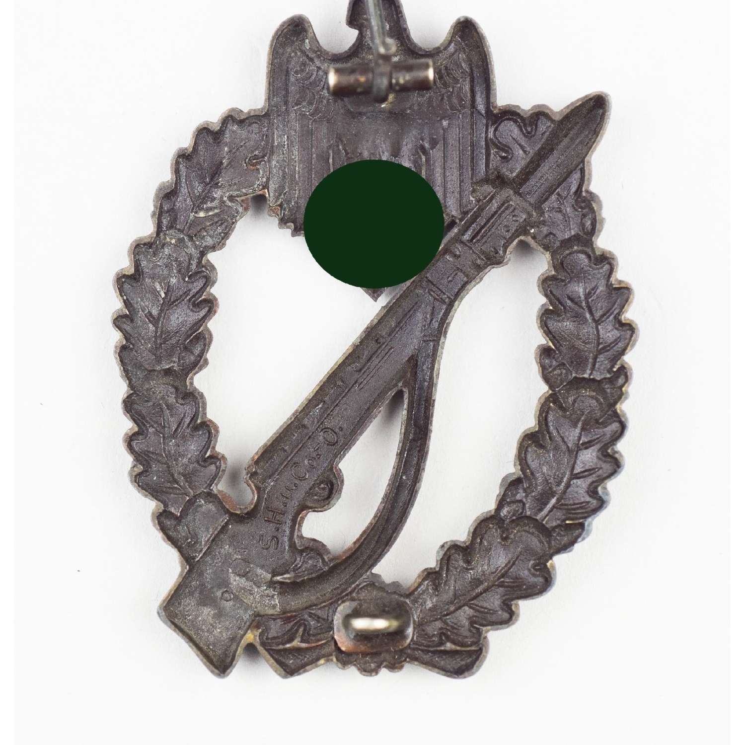 Infanterie Sturmabzeichen in Bronze hohl mit Herst. Markierung "S.H.u.C.o" selten!