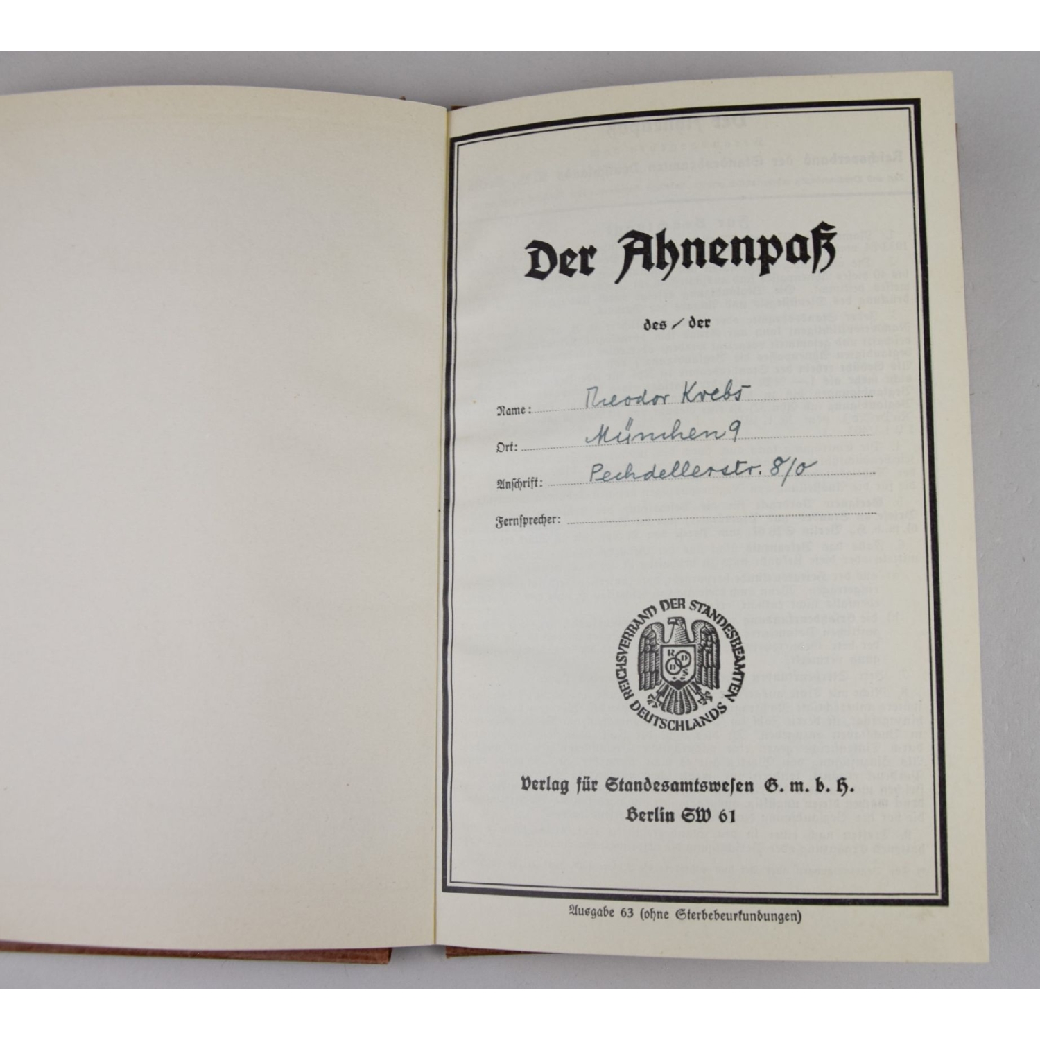 Nachlass des Veteran Theodor Krebs 1.WK und im 2.WK in der Luftwaffe tätig