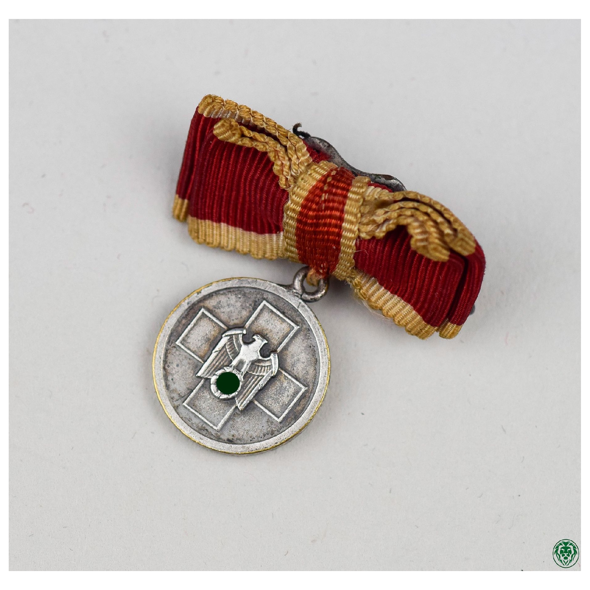 Miniatur Deutsche Volkspflege Medaille am Band an Damenschleife