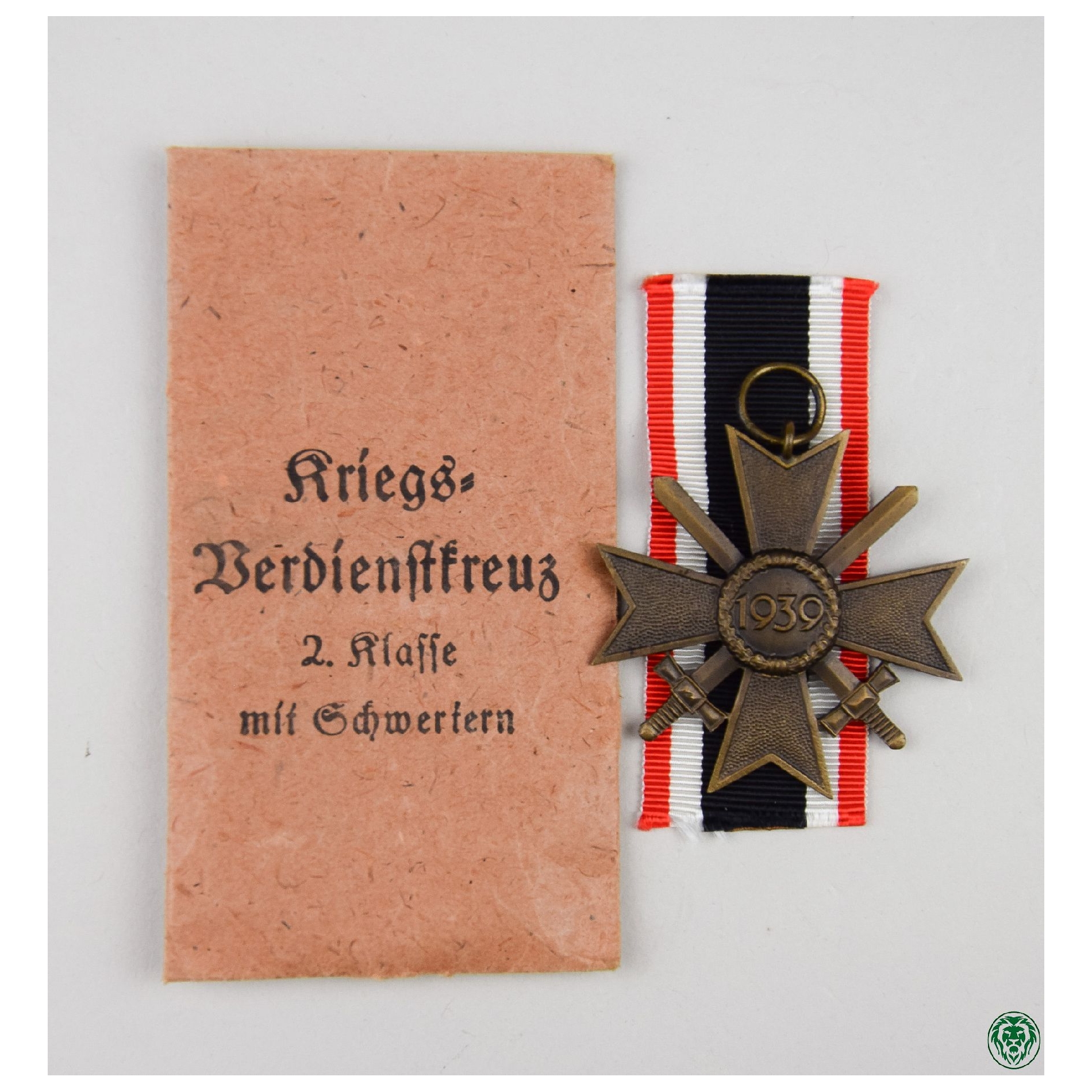 Kriegsverdienstkreuz 2.Klasse mit Schwertern in der Verleihungstüte