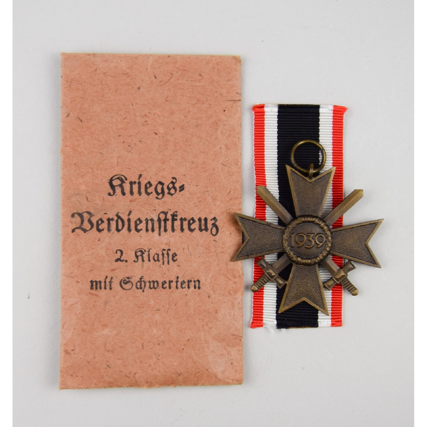 Kriegsverdienstkreuz 2.Klasse mit Schwertern in der Verleihungstüte