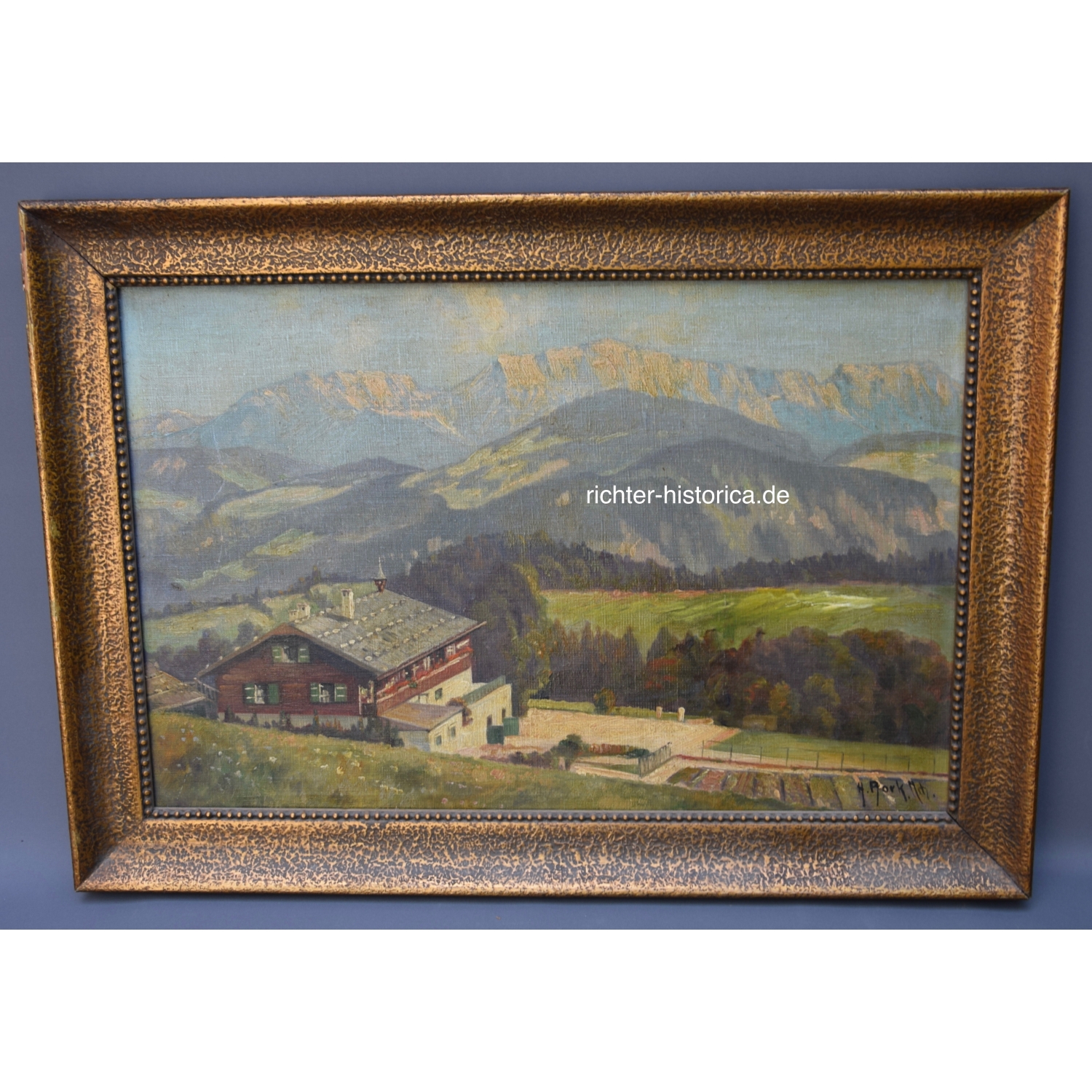 Obersalzberg Gemälde 2.Weltkrieg signiert