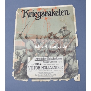 "Kriegsraketen" Patriotischer Melodienkranz von Victor Hollaender 1914