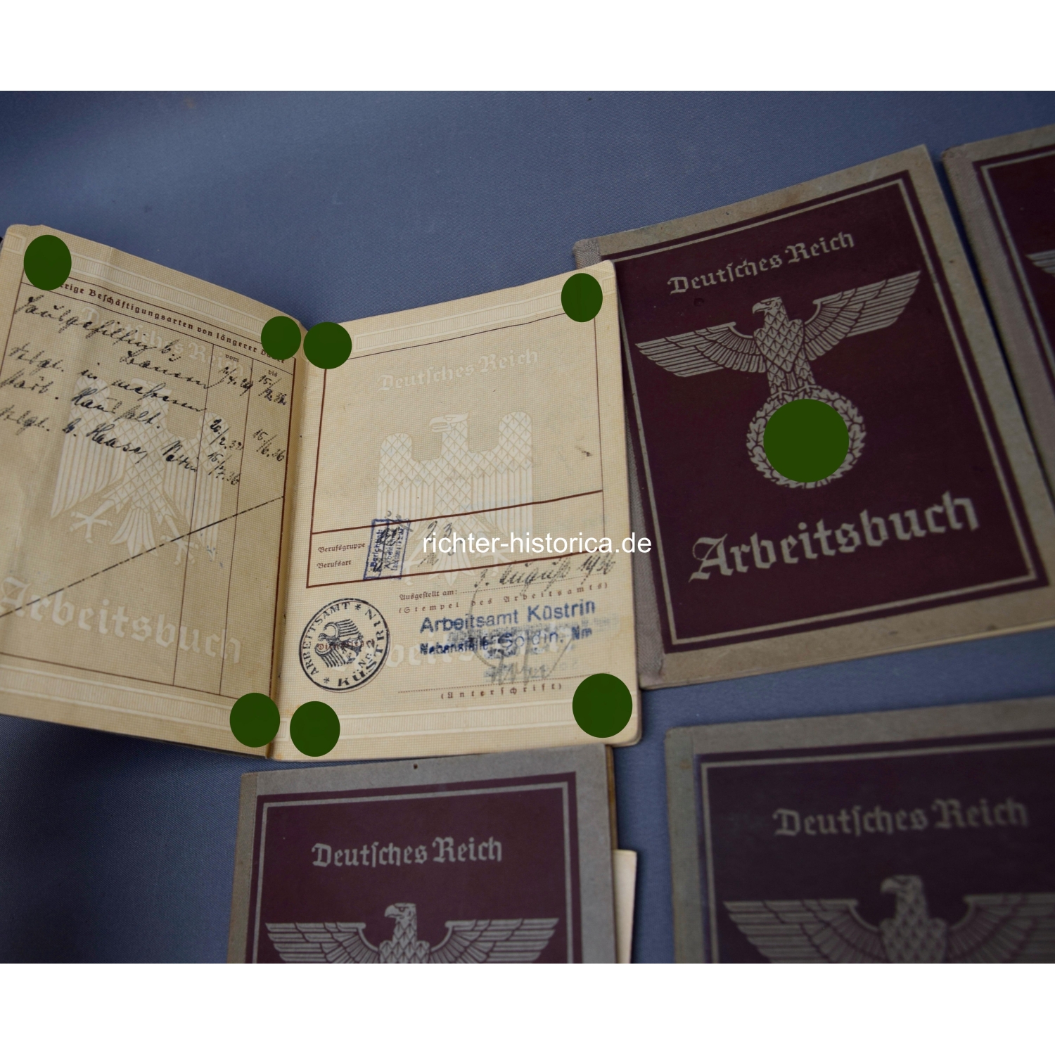 Konvolut von 6 Arbeitsbüchern und ein Mitgliedsbuch der deutschen Arbeiterfront