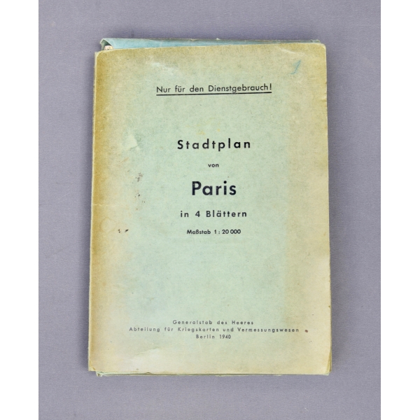 "Stadtplan von Paris" für den Generalstab des Heeres 1940, selten!