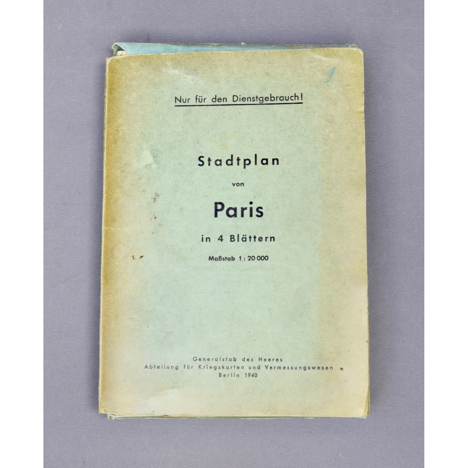 "Stadtplan von Paris" für den Generalstab des Heeres 1940, selten!