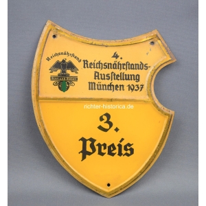 Türschild "4. Reichsnährstands Ausstellung München 1937 3.preis" 