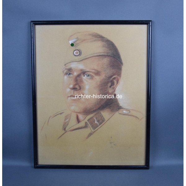 Luftwaffe Portrait Zeichnung eines Gefreiten in Afrika