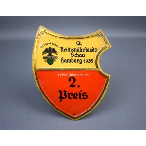 Plakette Reichsnährstand "2. Reichsnährstandsschau Hamburg 1935" 2.Preis