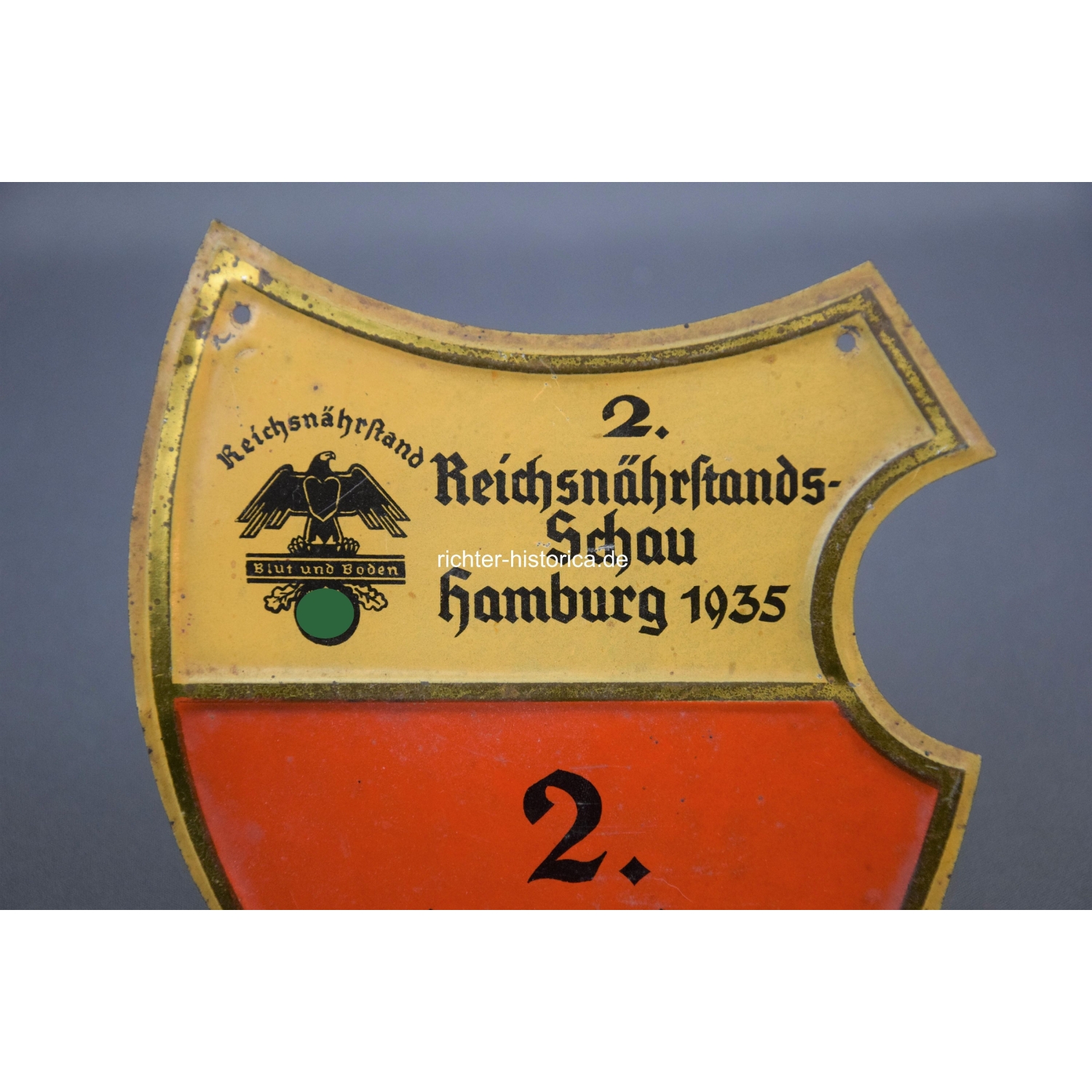 Plakette Reichsnährstand "2. Reichsnährstandsschau Hamburg 1935" 2.Preis