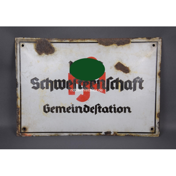 NS Schwesternschaft Gemeindestation Emailleschild