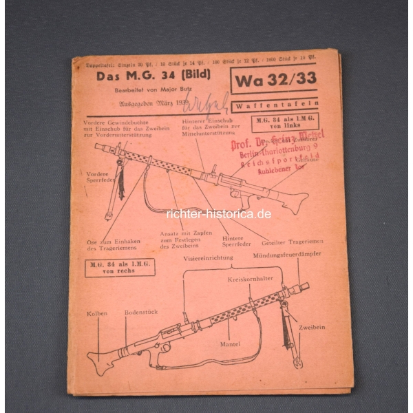 Waffentafel "Das M.G.34 Wa32/33"