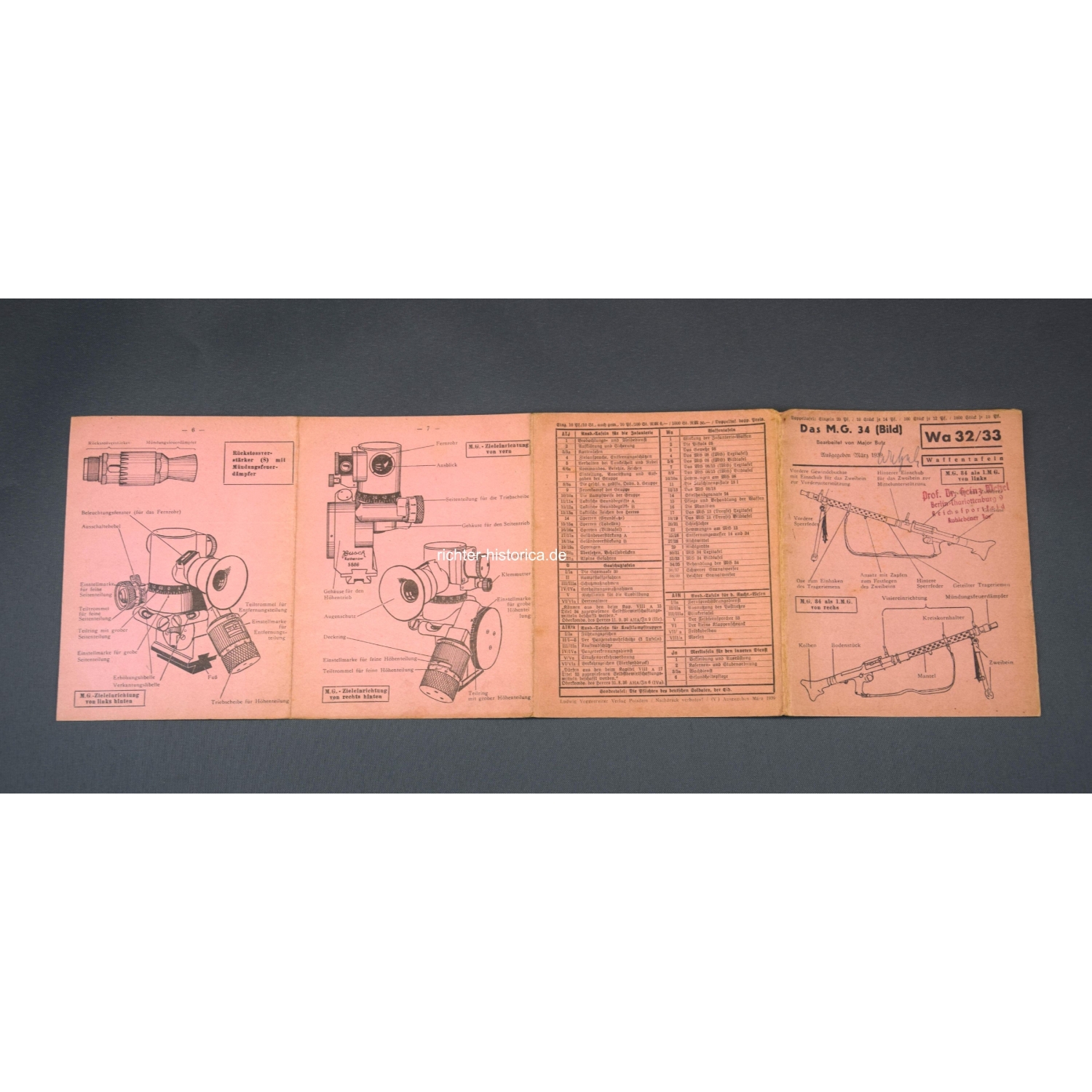 Waffentafel "Das M.G.34 Wa32/33"