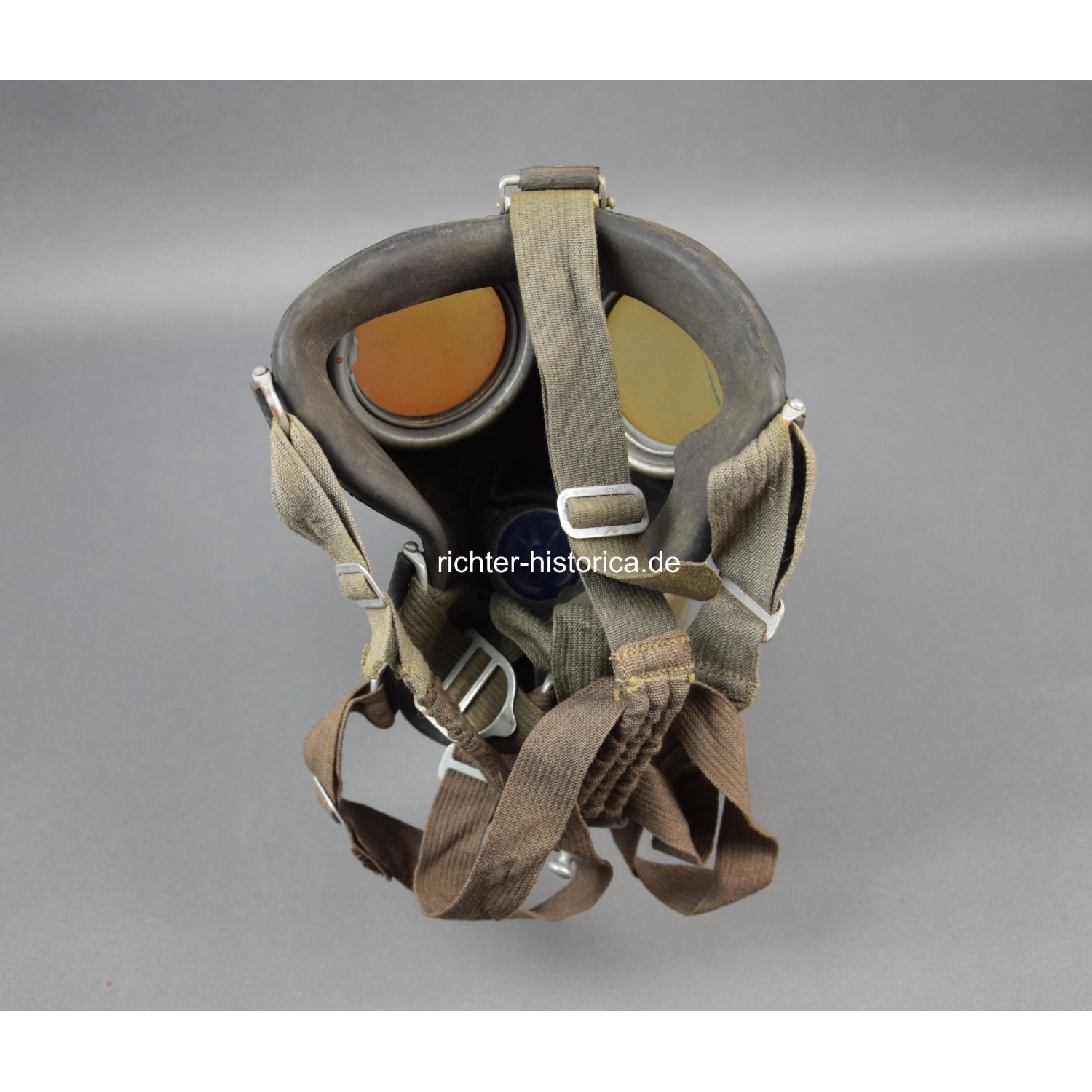 Wehrmacht Gasmaske GM38 mit Filter FE41 fec blau