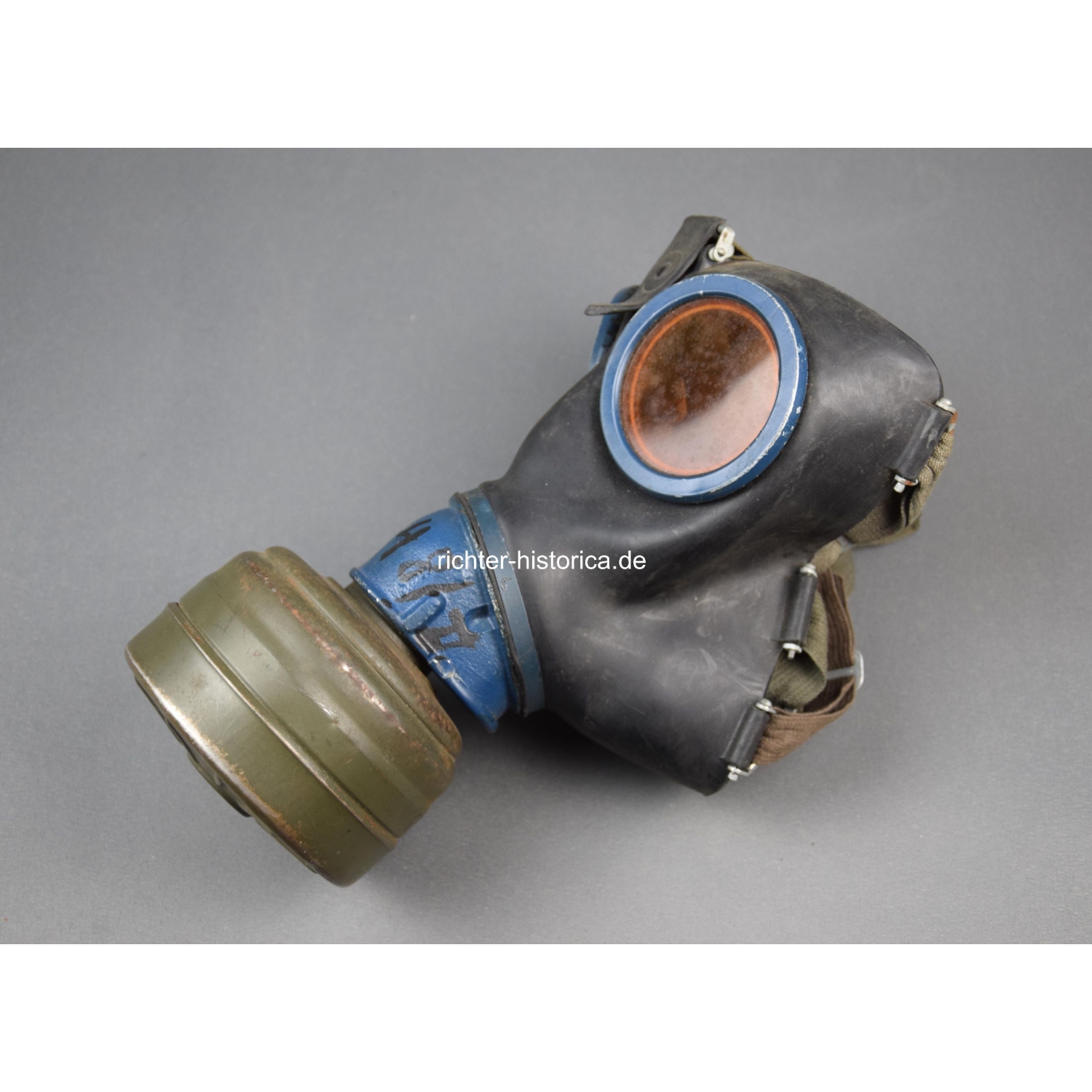 Wehrmacht Gasmaske GM38 mit Filter FE41 fec blau