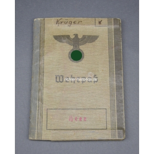 Wehrmacht Wehrpass eines späteren Stabsfeldwebel im 14./Kw.Trsp. Rgt.z.b.V.629