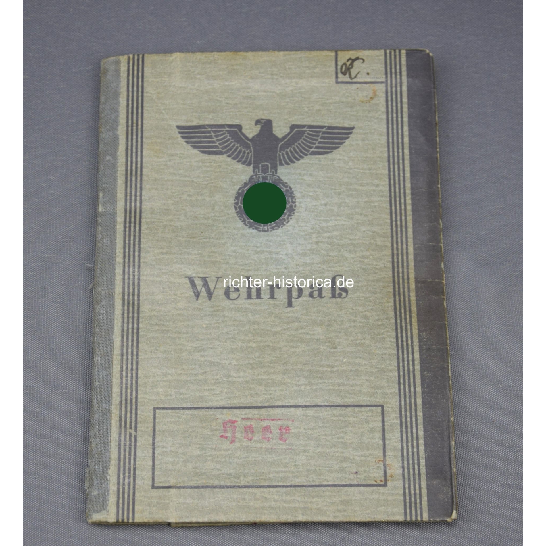 Wehrmacht Wehrpass eines Obergefreiten im 6./L. Sch. Batl. 970