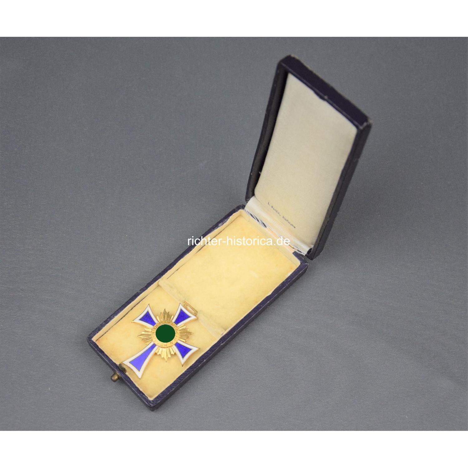 Ehrenkreuz der deutschen Mutter-Mutterkreuz in Gold im Etui L. Bertsch Karlsruhe