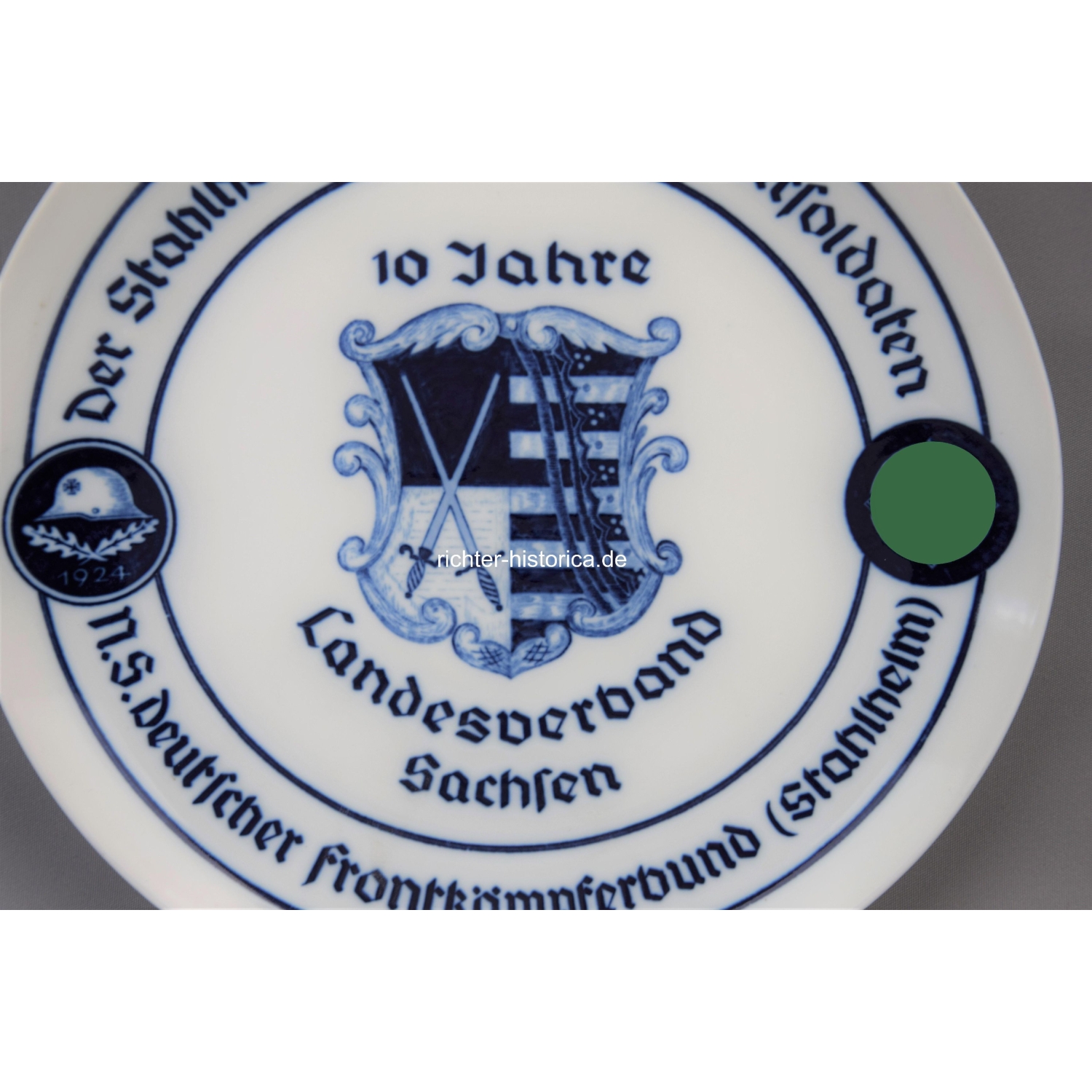 Meissen Jubiläumsteller "10 Jahre Der Stahlhelm Bund der Frontsoldaten" Landesverband Sachsen