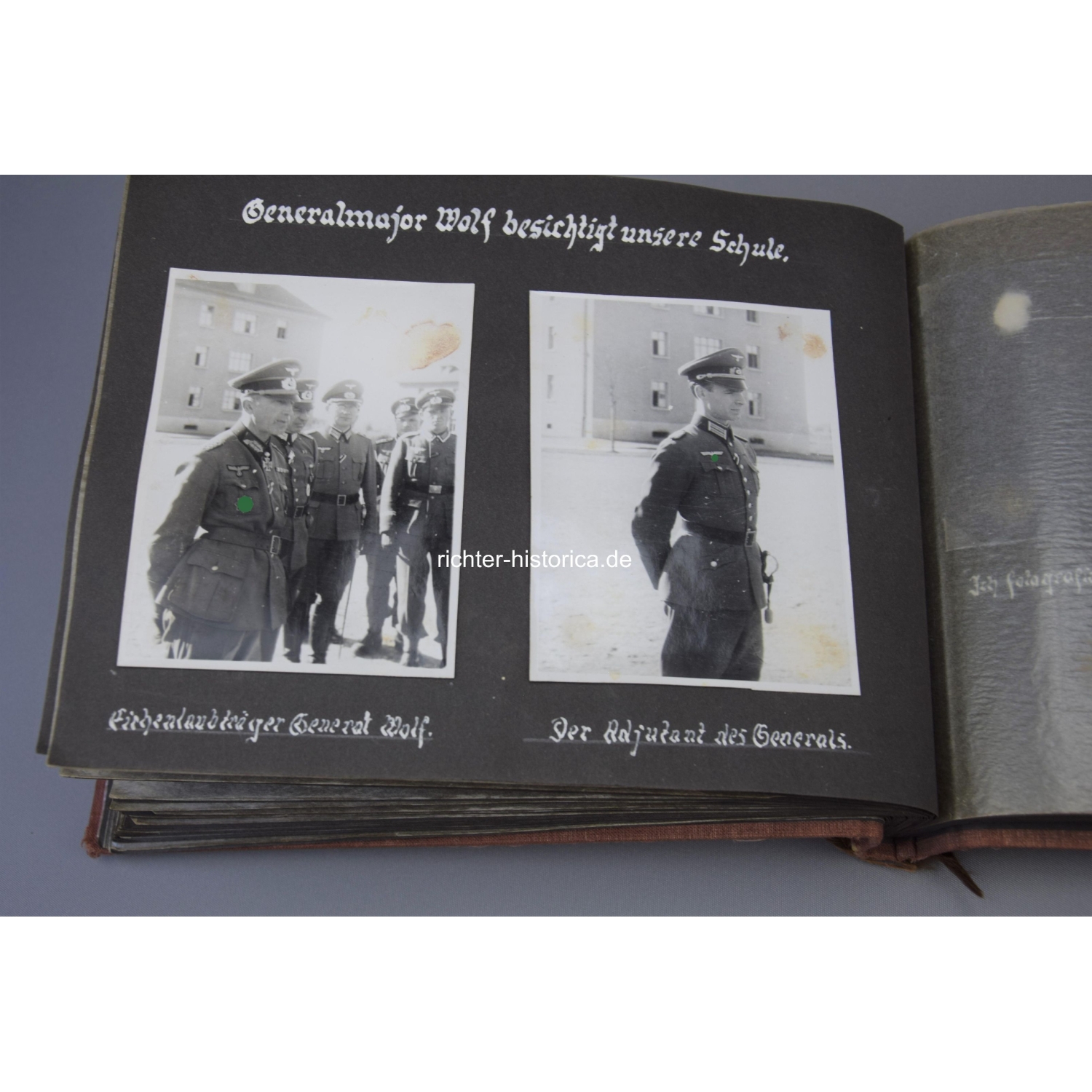 2.Weltkrieg Fotoalbum "Unteroffiziersvorschule" Ravensburg Eichenlaubträger Generalmajor Wolf
