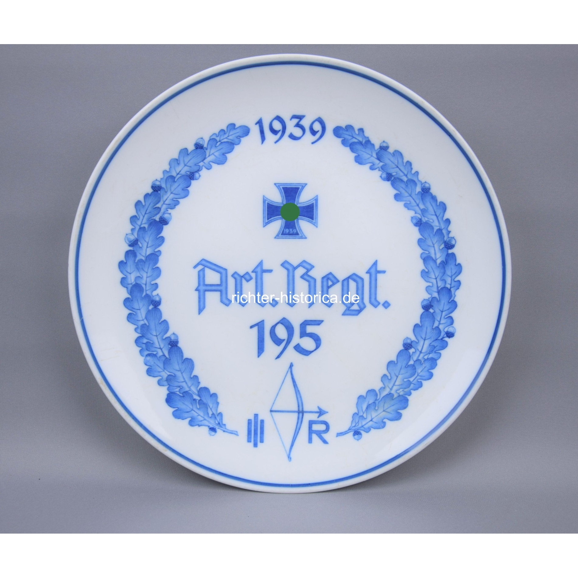 Meissen Erinnerungsteller "Art. Regt. 195" 1939