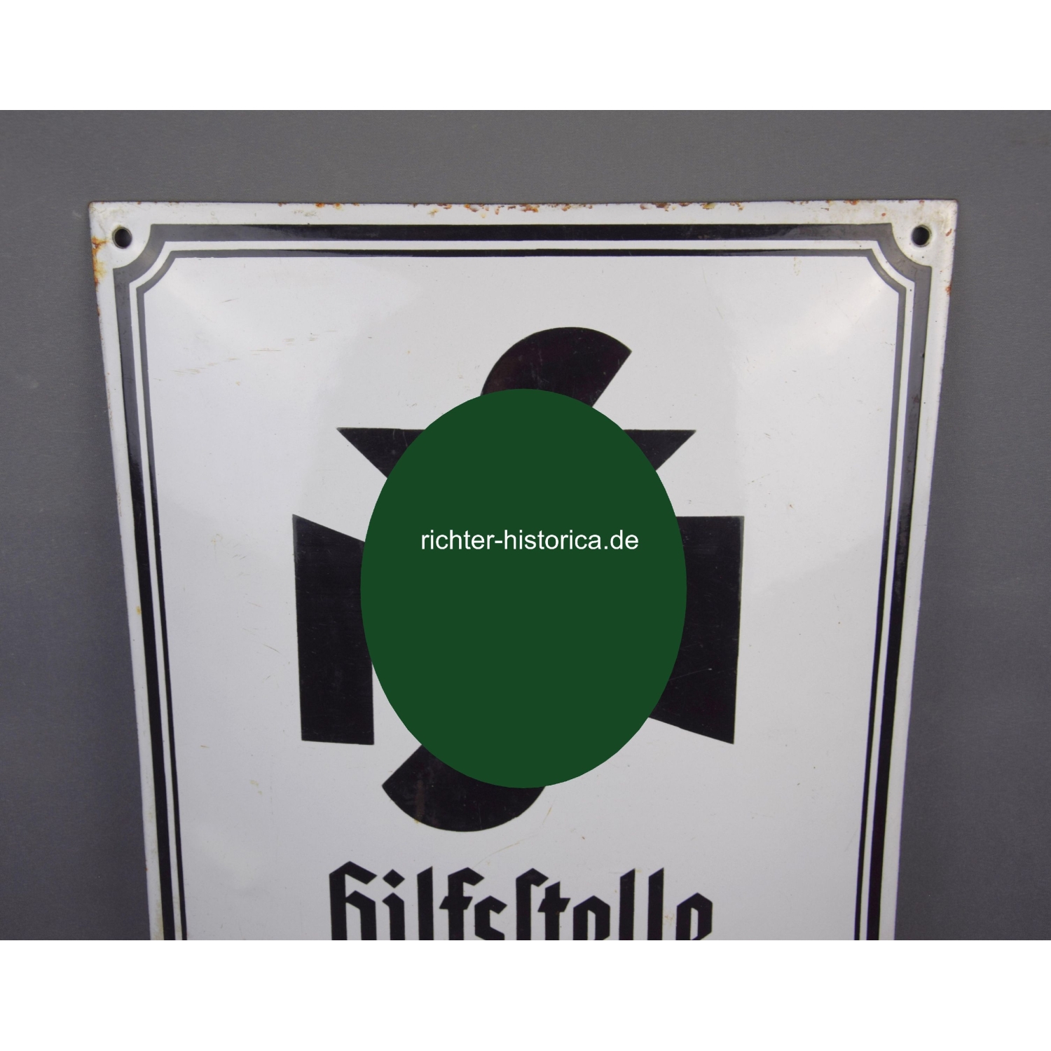 Emailleschild NSV "Hilfsstelle Mutter u. Kind"