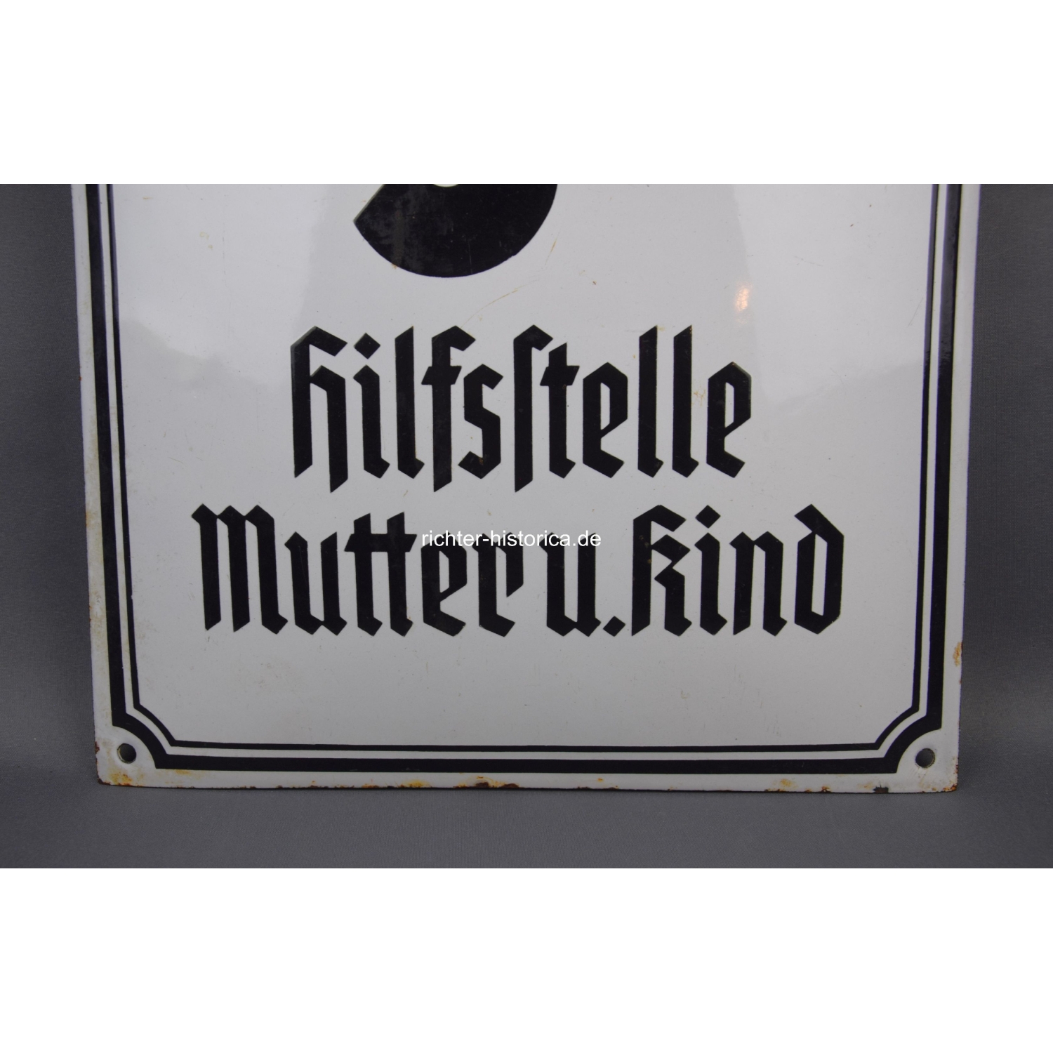 Emailleschild NSV "Hilfsstelle Mutter u. Kind"