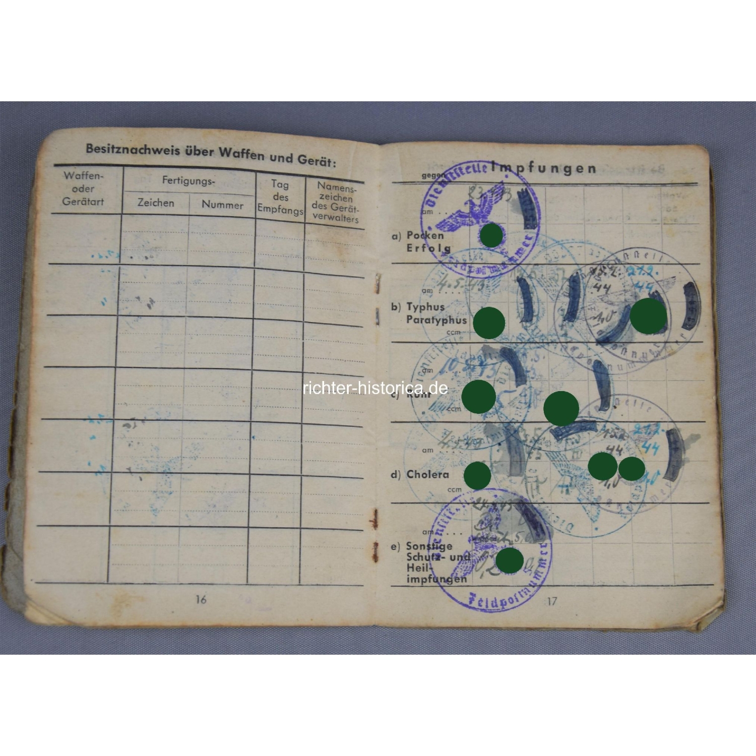 Waffen-SS Nachlass Soldbuch mit nummerngleicher Erkennungsmarke