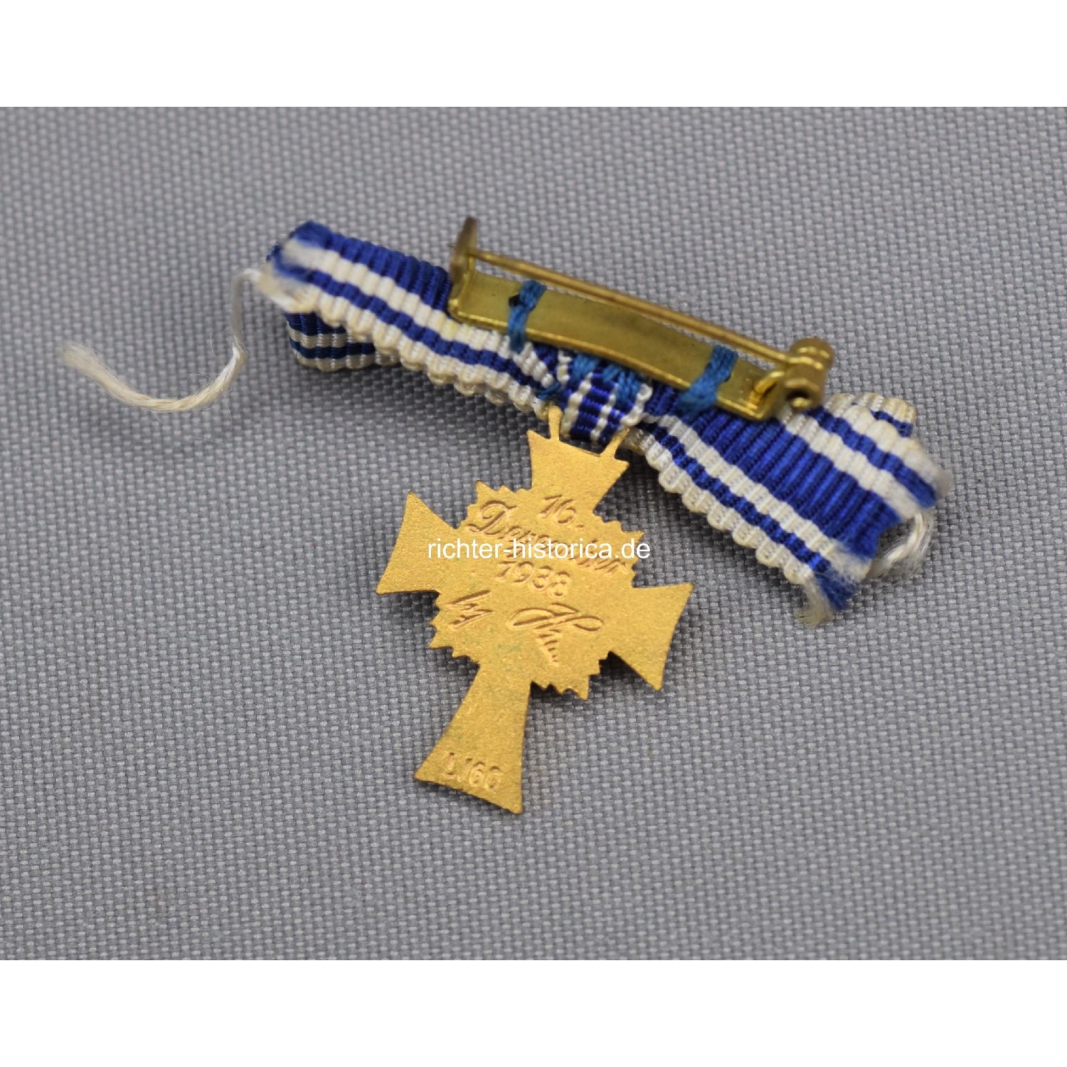 Mutterkreuz in Gold Miniatur an Damenschleife "L/60"