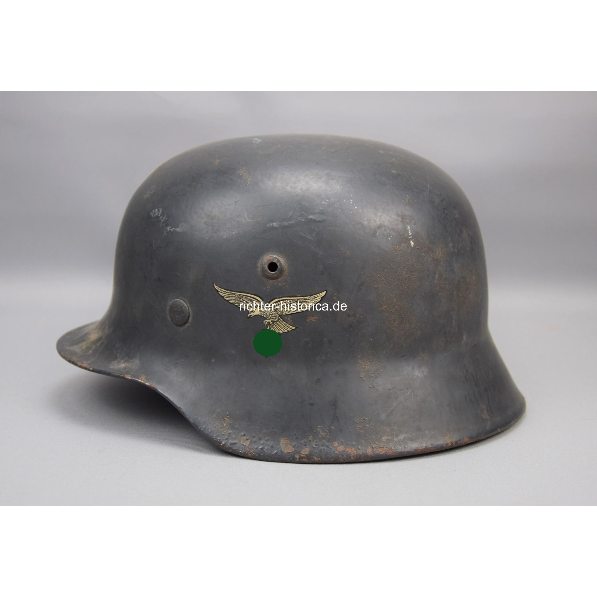 M35 Stahlhelm der Luftwaffe Doppelemblemer "Franz Brehme, Walsrode 1936 L.B.A. Flieger Kommandantur"