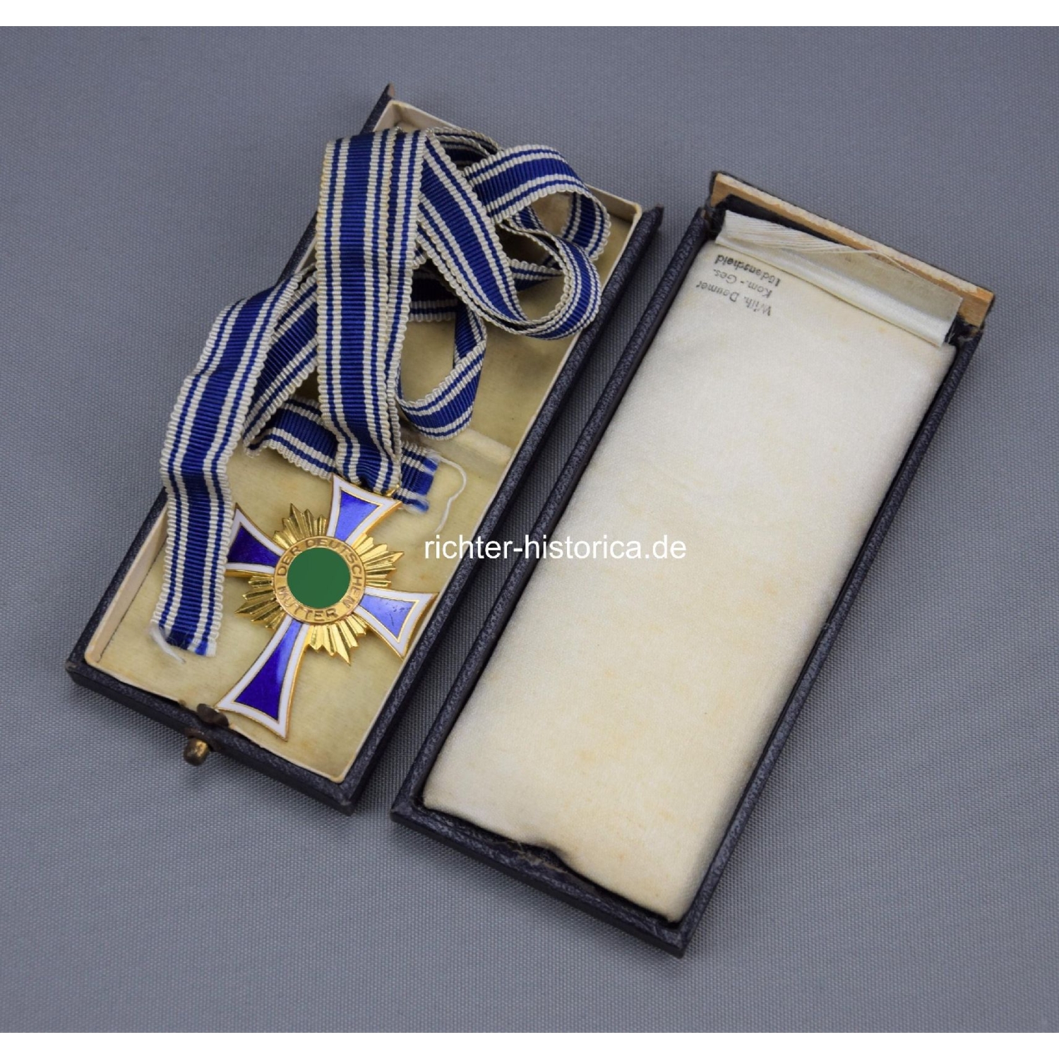 Ehrenkreuz der Deutschen Mutter Mutterkreuz in Gold im Etui, Wilh. Deumer, Lüdenscheid