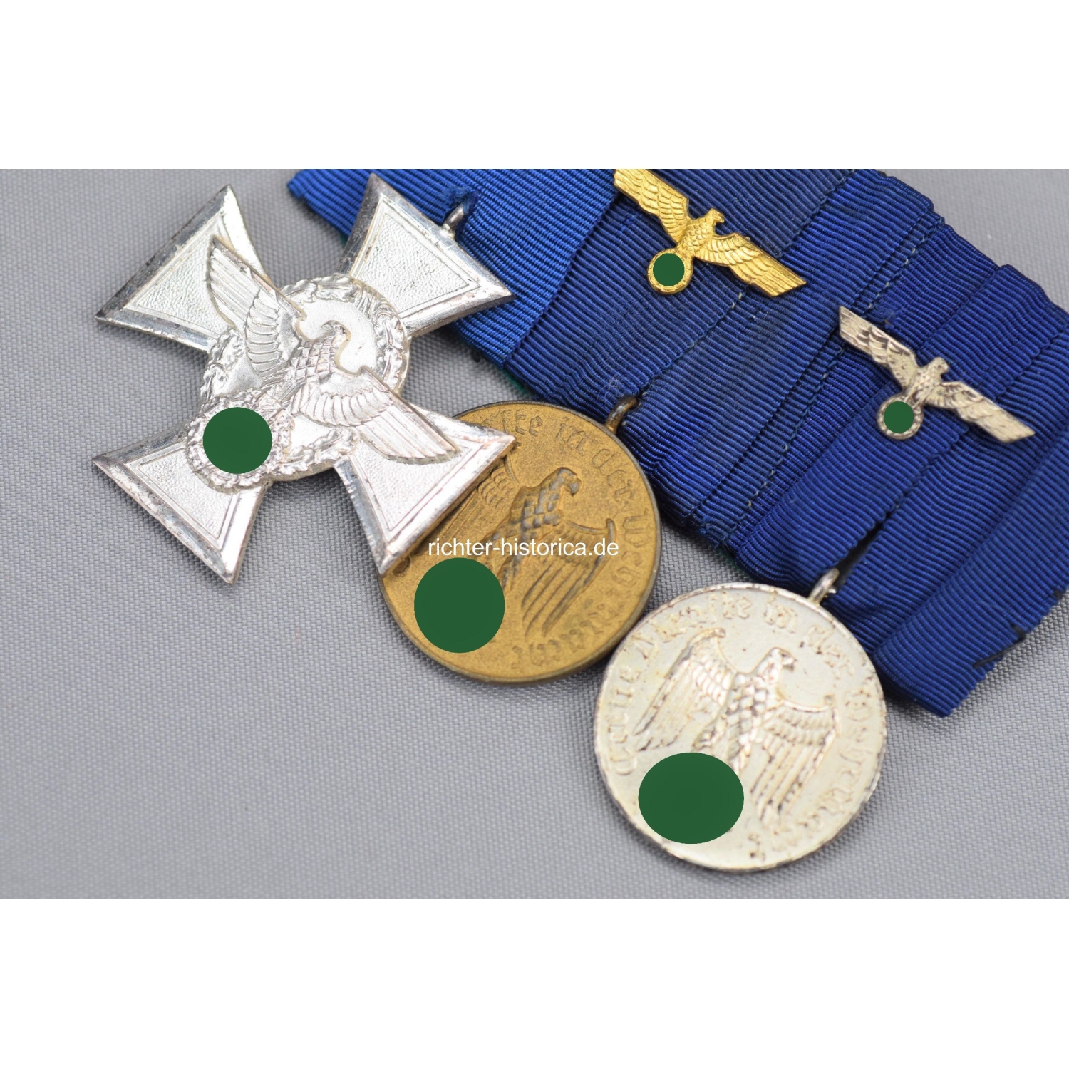 3er Ordensspange der Wehrmacht Polizei Dienstauszeichnungen Silber-Gold