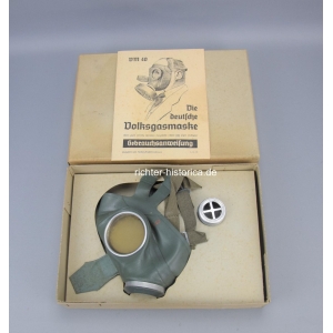 "Die deutsche Volksgasmaske" Luftschutz VM40 im original Karton