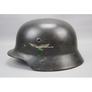 M40 Stahlhelm der Luftwaffe "ET66" mit Repro Innenfutter!