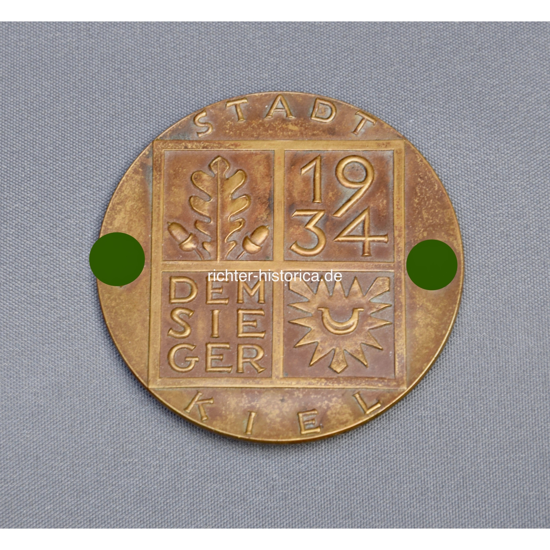 Große Bronze Medaille Stadt Kiel “Dem Sieger“ 1934