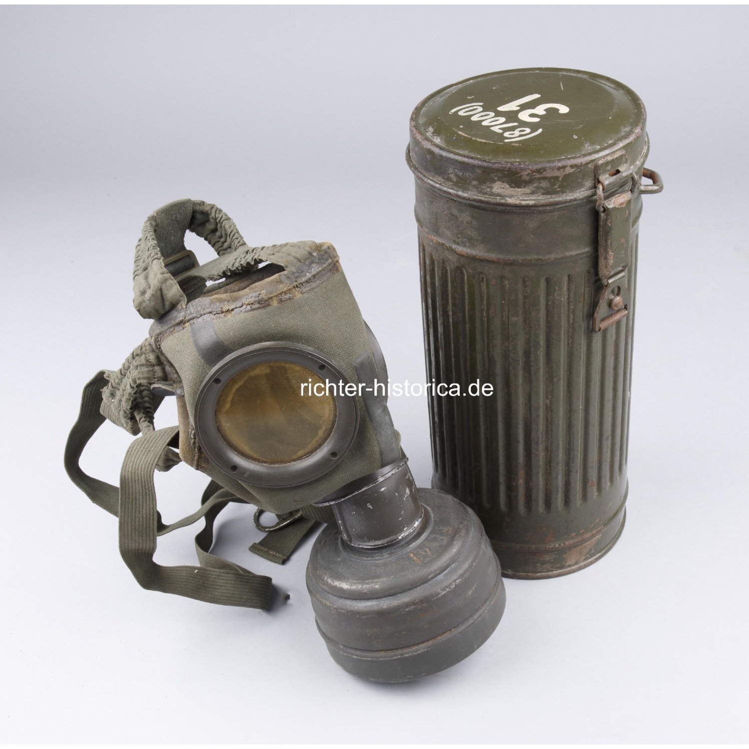 Wehrmacht Gasmaske Filter FE41 und A2B Filter Tornister "ebu 42"