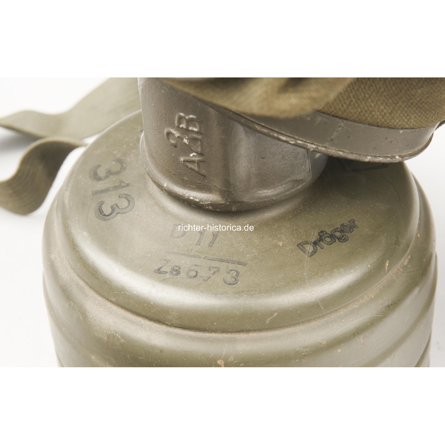 Wehrmacht Gasmaske Filter Draeger A2B Filter Tornister "frn 43" 3 Komp.