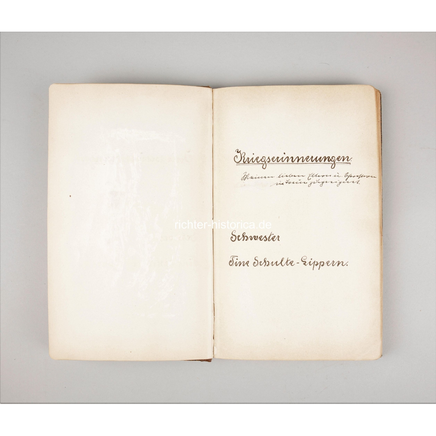 Nachlass "Erinnerungen aus 2.Weltkriegen" Kriegstagebuch übersetzt von Rainer Schepper