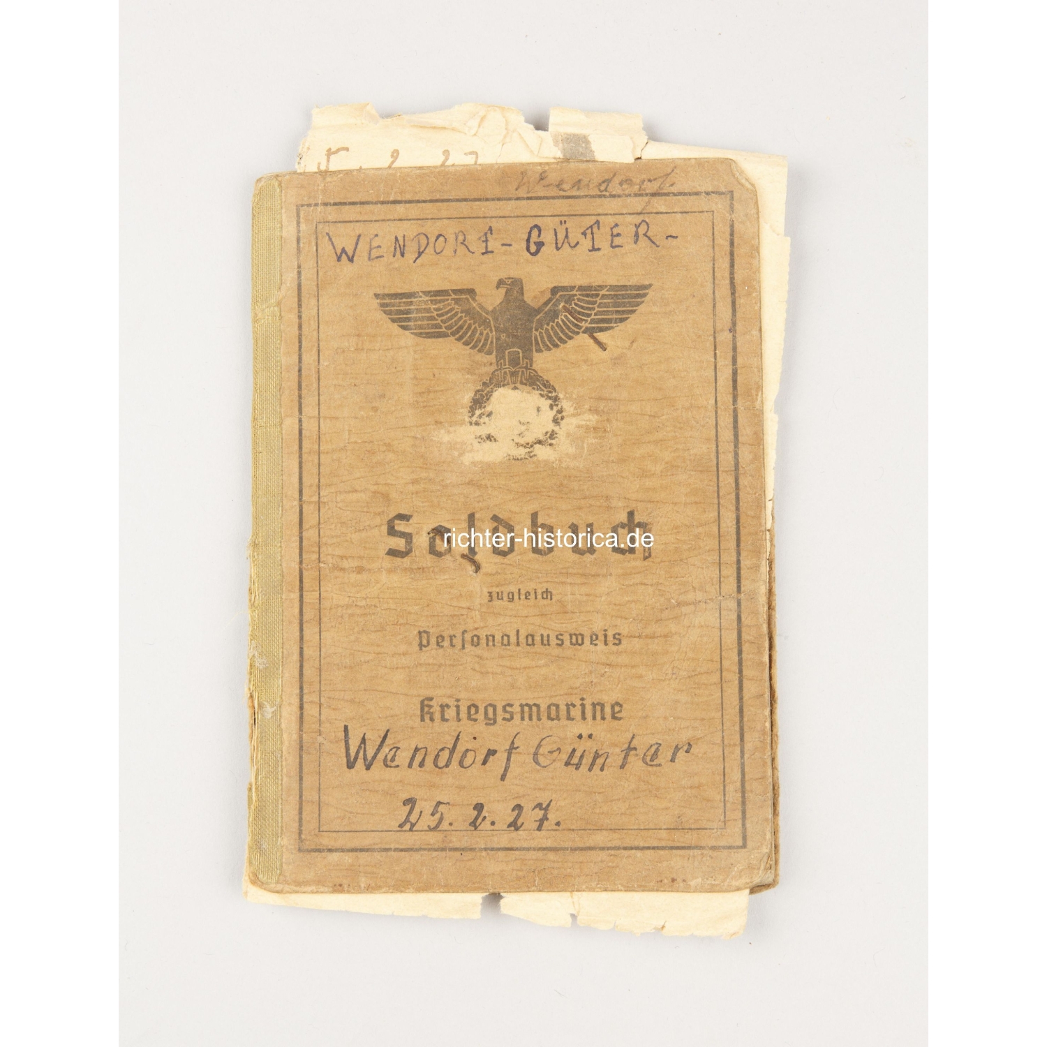 Soldbuch der Kriegsmarine 5. Kompanie 7.Marine Lehrabteilung