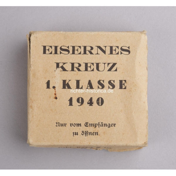 Seltener Umkarton für das Eiserne Kreuz 1.Klasse (1940) Fehldruck von Godet, Berlin