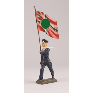 Lineol Kriegsmarine Figur mit Kriegsmarine Fahne