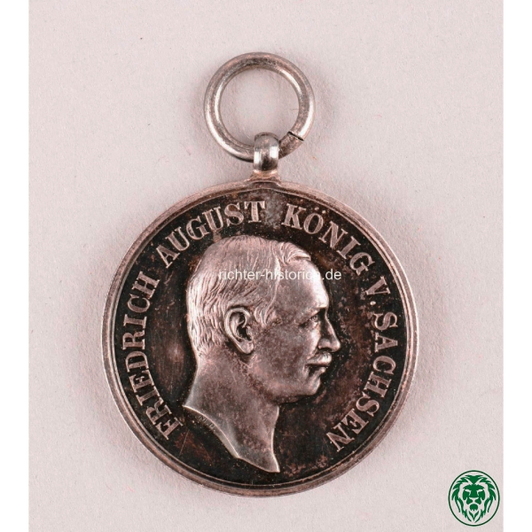 Medaille für Treue in der Arbeit 3.Form König Friedrich August 1905 in Silber