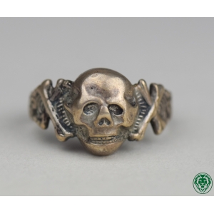 3.Reich Kantinenring Totenkopfring 835er Silber