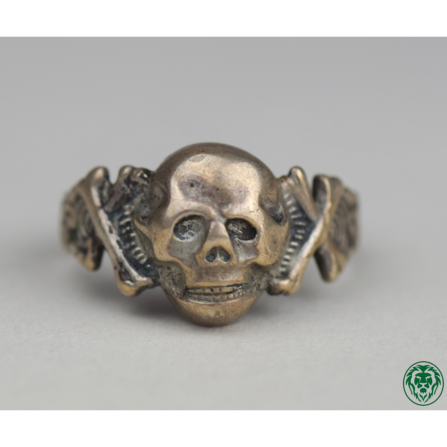 3.Reich Kantinenring Totenkopfring 835er Silber