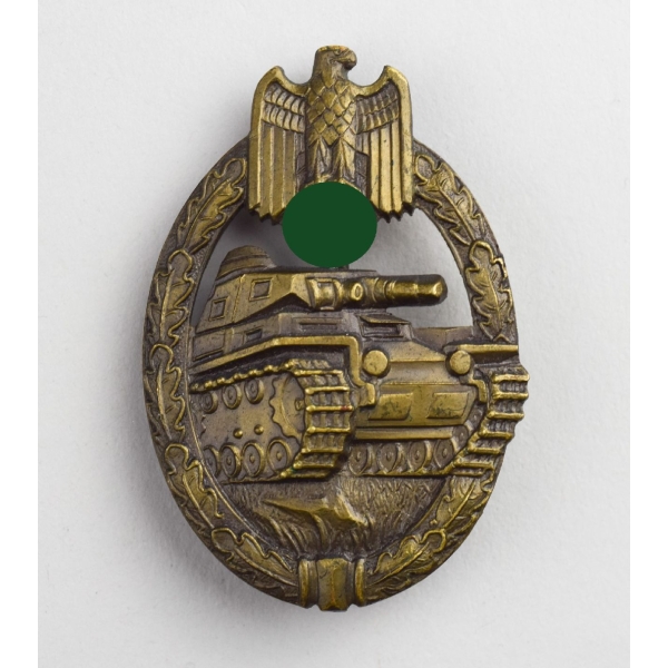 Panzerkampfabzeichen Bronze "Karl Wurster" In Buntmetall Massive Ausführung (!)