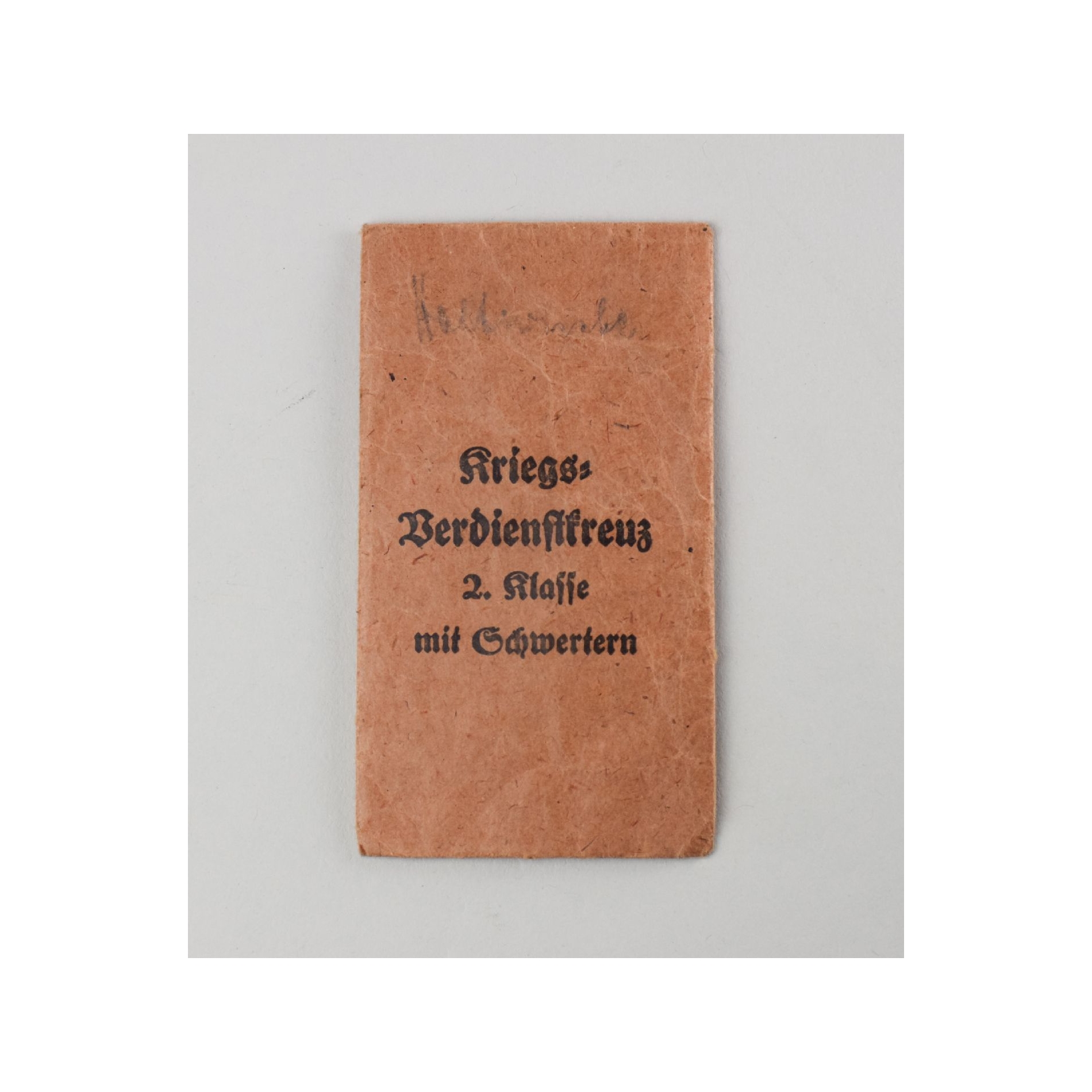 Verleihungstüte zum Kriegsverdienstkreuz 2.Klasse mit Schwertern E.Ferd. Wiedmann