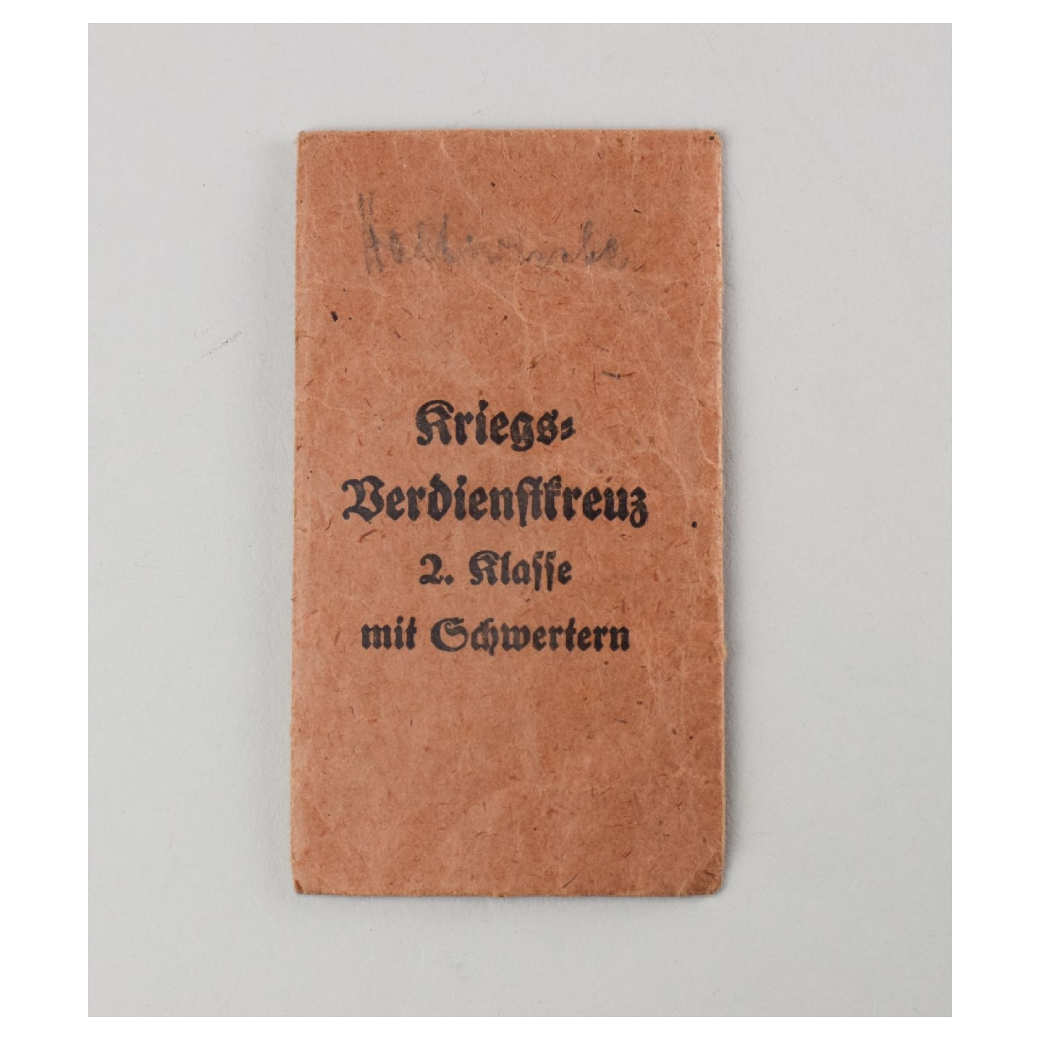 Verleihungstüte zum Kriegsverdienstkreuz 2.Klasse ohne Schwerter E.Ferd. Wiedmann